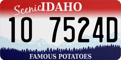 ID license plate 1O7524D