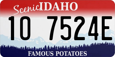ID license plate 1O7524E