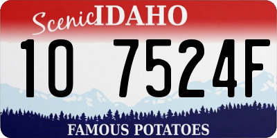 ID license plate 1O7524F