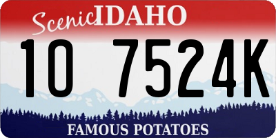 ID license plate 1O7524K