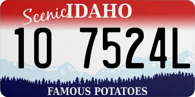 ID license plate 1O7524L