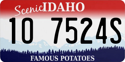 ID license plate 1O7524S