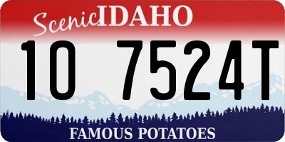 ID license plate 1O7524T