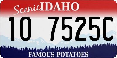 ID license plate 1O7525C