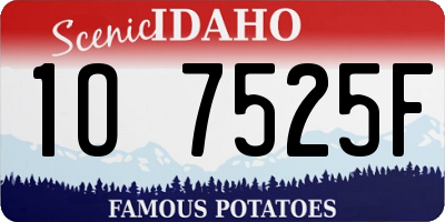 ID license plate 1O7525F