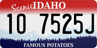ID license plate 1O7525J