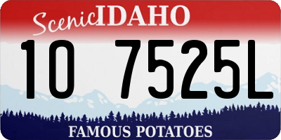 ID license plate 1O7525L