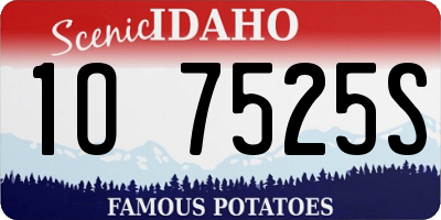 ID license plate 1O7525S