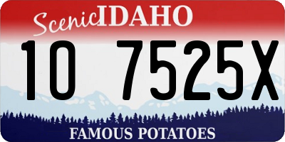 ID license plate 1O7525X