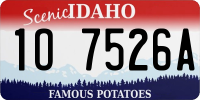 ID license plate 1O7526A