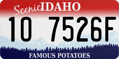 ID license plate 1O7526F
