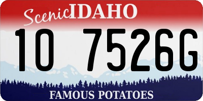 ID license plate 1O7526G