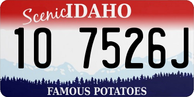 ID license plate 1O7526J