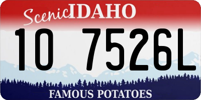 ID license plate 1O7526L