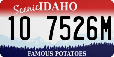 ID license plate 1O7526M