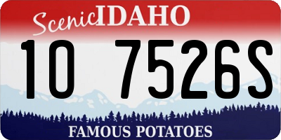 ID license plate 1O7526S