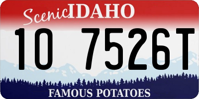 ID license plate 1O7526T