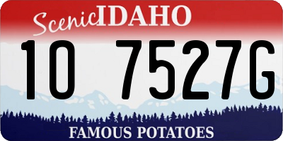ID license plate 1O7527G