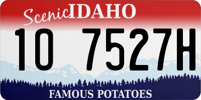 ID license plate 1O7527H