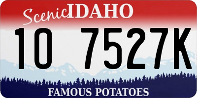 ID license plate 1O7527K