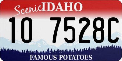 ID license plate 1O7528C