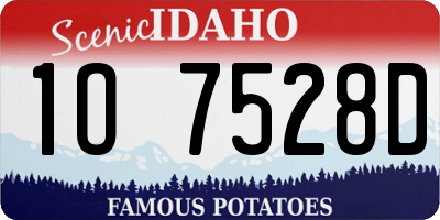 ID license plate 1O7528D