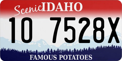 ID license plate 1O7528X