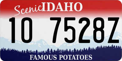 ID license plate 1O7528Z