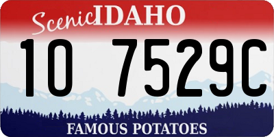 ID license plate 1O7529C