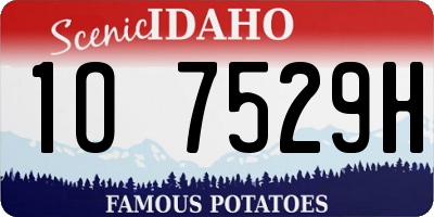 ID license plate 1O7529H