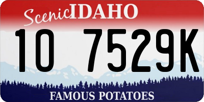 ID license plate 1O7529K