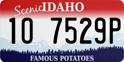 ID license plate 1O7529P