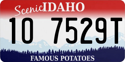 ID license plate 1O7529T