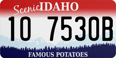 ID license plate 1O7530B