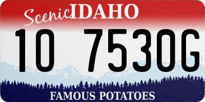 ID license plate 1O7530G