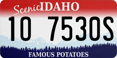 ID license plate 1O7530S