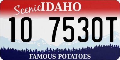 ID license plate 1O7530T