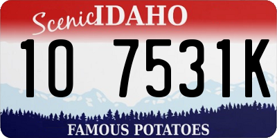 ID license plate 1O7531K