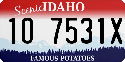 ID license plate 1O7531X