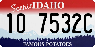 ID license plate 1O7532C