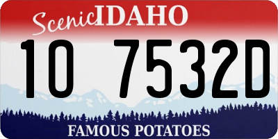 ID license plate 1O7532D