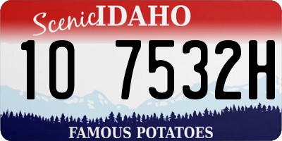 ID license plate 1O7532H