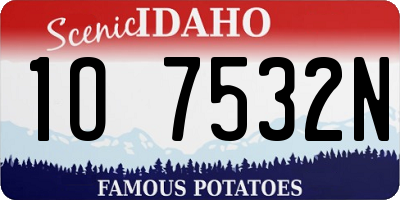 ID license plate 1O7532N