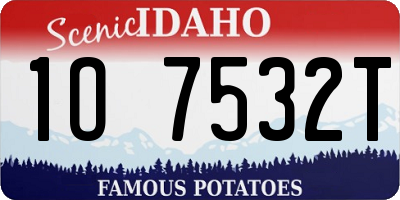 ID license plate 1O7532T