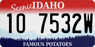 ID license plate 1O7532W