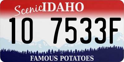 ID license plate 1O7533F