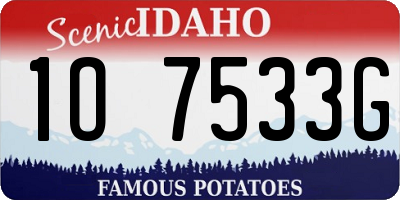 ID license plate 1O7533G