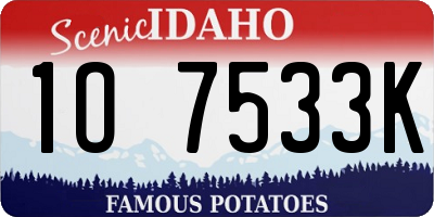 ID license plate 1O7533K