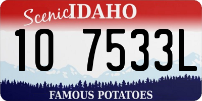 ID license plate 1O7533L