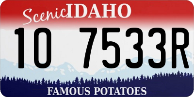 ID license plate 1O7533R